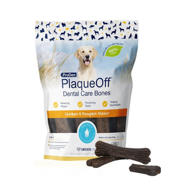 ProDen PlaqueOff 13 Dental Bones for Medium & Large Dogs (Chicken & Pumpkin)