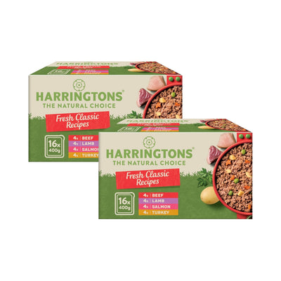 Harringtons Complete Wet Tray Grain Free Hypoallergenic Adult Dog Food Classics Bumper Pack 16x400g