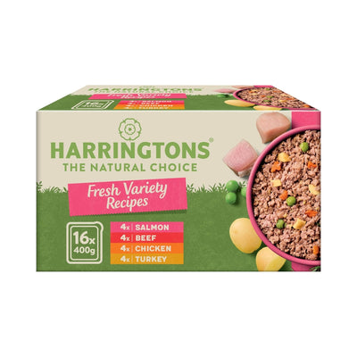 Harringtons Complete Wet Tray Grain Free Hypoallergenic Adult Dog Food Classics Variety Pack 16x400g