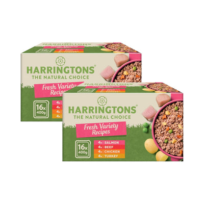 Harringtons Complete Wet Tray Grain Free Hypoallergenic Adult Dog Food Classics Variety Pack 16x400g
