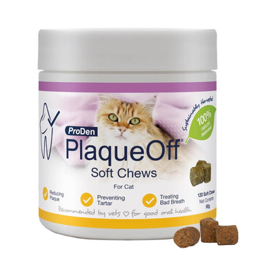 ProDen PlaqueOff 120 Soft Chews | Natural Plaque, Tartar & Bad Breath Remover for Cats (pack of 2)