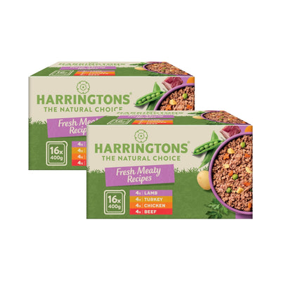 Harringtons Complete Wet Tray Grain Free Hypoallergenic Adult Dog Food Meaty Bumper Pack 16x400g