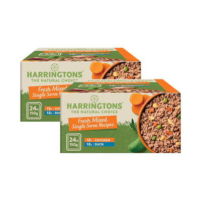 Harringtons Complete Wet Tray Grain Free Hypoallergenic Adult Dog Food Mixed Pack 24x150g