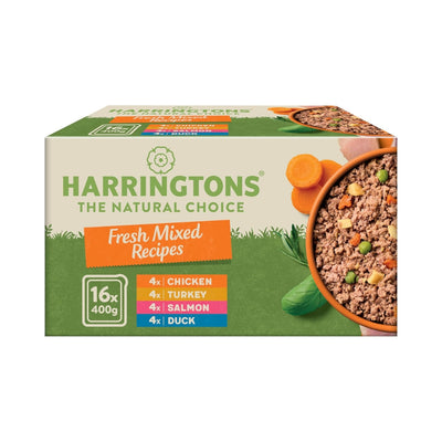 Harringtons Complete Wet Tray Grain Free Hypoallergenic Adult Dog Food Mixed Bumper Pack 16x400g