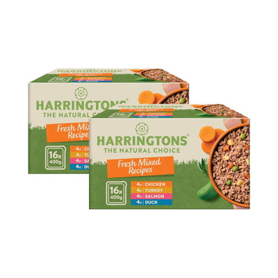Harringtons Complete Wet Tray Grain Free Hypoallergenic Adult Dog Food Mixed Bumper Pack 16x400g