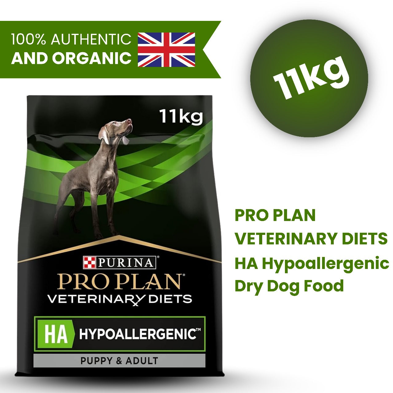 Pro Plan Veterinary Diets HA Hypoallergenic Pure Dog Food 11kg bag
