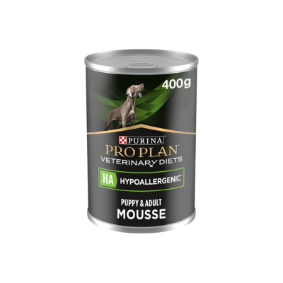 PRO PLAN VETERINARY DIETS HA Hypoallergenic Mousse Wet Dog Food 400g (Pack of 12)