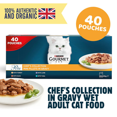GOURMET Perle Chef's Collection in Gravy Wet Adult Cat Food 40x85g